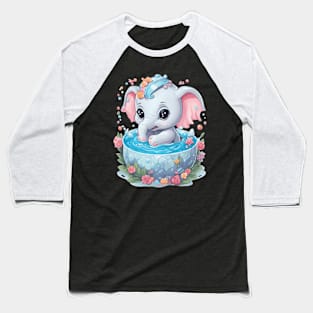 Elephant Drawing Baseball T-Shirt